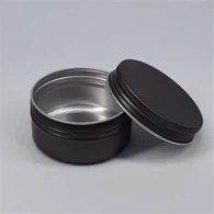 Caixa de metal preta hermética de 10 ml Caixa de alumínio com tampa